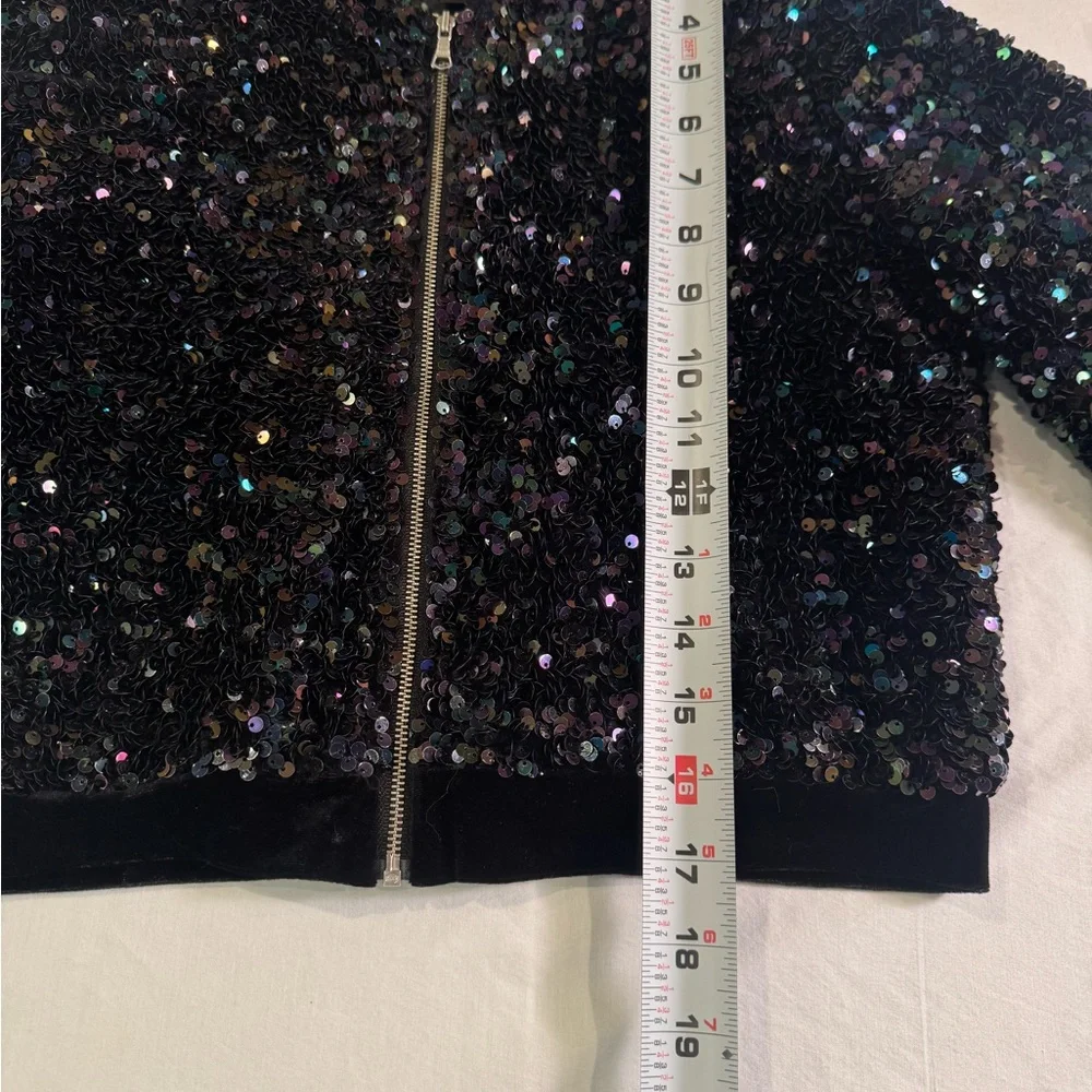 Bardot Girl's Nikki Sequined Sparkle Bomber Jacket Size 14 NWOT